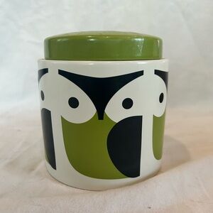 ORLA KIELY 1L CERAMIC STORAGE JAR OWL W/LID